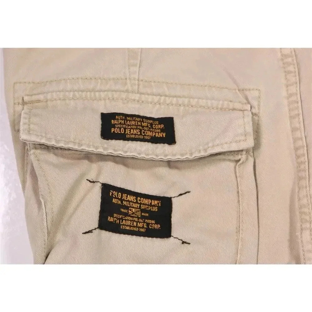 Polo Jeans Co Ralph Lauren Vintage 2000s Y2K Wide Leg Khaki Military Pants 32x29 - Picture 3 of 6